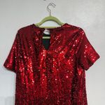 Vanilla Bay  Red Sequin Mini Shift Dress Sz L Photo 7