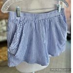 Bishop and Young  Shorts Striped Flared Blue S High Waist Preppy Weekend Vacation Photo 6
