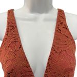 Dress the Population  Burnt Orange Gold Lace Tiered V-Neck Midi Dress size S Photo 13