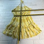 Majorelle Revolve Baker Mini Dress Medium Yellow Tie Dye Halter Tiered Ruffle M Photo 3