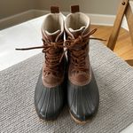 Esprit  Harbour Brown Black Rubber Lace Up Rain Duck Boots Size 8.5 Photo 1