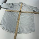 Elizabeth and James Top Womens Medium White Blue Striped Button Down Blouse Photo 4