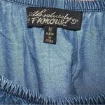 Absolutely Famous  medium wash chambray boho peasant shirt with boat neck medium Photo 3