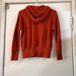 Madewell Clairview Hoodie Sweater Crop Sporty Short Textured Vintage Orange XXS Photo 4