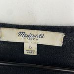 Madewell Boho Aztec Top Womens Black Short Sleeve Embroidered relaxed fit Large Photo 9