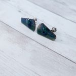 Vintage Screw Back Earrings Unusual Statement Blue Green Tones Photo 8