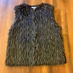 KIKIT vintage faux fur vest jacket women’s XL black brown 90’s full zip Photo 0