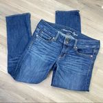 American Eagle  Outfitters Artist Distressed Stretch Crop Jeans Dark Wash 6 Photo 2