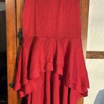 Mango Red Ruffle Skirt Photo 0