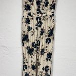 Talula Aritzia  Green Cream Floral Strapless Jumpsuit Womens S Jogger Beachy Vaca Photo 4