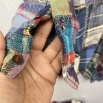 Free People We The Free Lost in Plaid Patchwork Button Down Multi Color Flannel Shirt S|P Photo 6