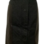 Etcetera  Black Genuine REAL Leather & Textured Wool Pencil Skirt EC Photo 0