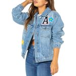 Celebrity Pink  Distressed Denim Jean Patch Jacket Women's Size L NWT Photo 2