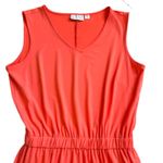 Joan Rivers Maxi Dress Petite Coral Orange Sleeveless V-Neck Jersey Size SP Photo 7