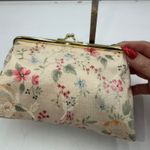 Vintage Floral Kiss Lock Clutch Purse with Mirror Gold Frame Evening bag Pink Photo 1