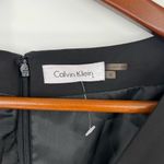 Calvin Klein  black short sleeve sheath dress hidden back zip fun buttons size 8 Photo 9
