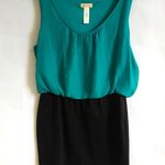 L8ter  8 S Sleeveless Mini Dress in Teal Black Photo 0
