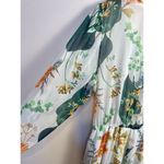 New Look Women's Maxi Dress White Floral Tropical 1x‎ Sleeves Flowy Photo 3