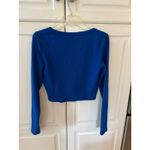 Bershka  Ribbed Cropped Long Sleeve Top Royal Blue Women's Size L Photo 5