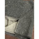 LAMARQUE Pati Rhinestone Mini Skirt in Silver XSmall New Womens Faux Leather Size XS Photo 6
