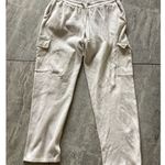 ZARA Ivory Soft Cargo Sweatpants Drawstring Waist L Photo 0