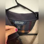 Lands' End VTG  Quarter Zip Pullover Sweatshirt Jacket Plaid Flannel Multi Color M Photo 5