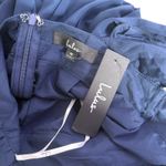 Lulus Ruffled Pleated One Shoulder Midi Dress Size M Blue Splendid Charisma NEW Photo 4