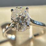 Certified 2.5ct Oval cut moissanite D VVS1 S925 sterling silver engagement ring7 Photo 9