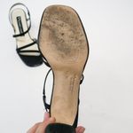 Nina Vintage Y2K Comfort Black Satin Strappy Heels Photo 11