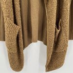 Altar'd State  Fuzzy Teddy Cardigan Sweater Brown Camel Cozy Women’s Size Large‎ Photo 2