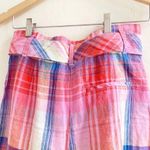 C&C California Plaid Linen Belted Shorts Photo 4