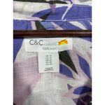 C&C California  Top Womens 1X‎ 100% Linen Floral Print Tunic Tropical Beachy Photo 1