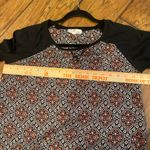 Hippie Rose  Black and Red Patterned Blouse 3/4 sleeves top shirt Medium Photo 4