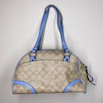 Coach Peyton Satchel Dome Bag Purse Khaki Sky Blue Y2K Signature Print F18918 Photo 2