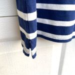 Talbots Womens Shirt Blue White Striped Jingle Belle Red Velvet Medium Petite Photo 6