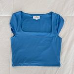 Live in the Moment Blue square neck top Photo 0