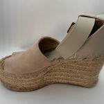 Marc Fisher LTD Women's Espadrille Platform Wedge Sandals Beige Leather Size 6.5 Photo 8