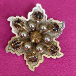 Vintage Gold Costume Rhinestone Brooch Photo 0