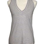 Madewell NWT Warhol Periwinkle White Stripe V-Neck Sleeveless Tank Top Shirt New Photo 0