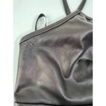 SheIn Black Faux Leather Hook Front Crop Bralette Top Corset Style Photo 2