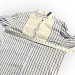 Rosetta Getty Tuxedo Shirt Women's 4 Blue White Long Sleeve High Neck Bib RTR Photo 8