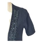 autumn cashmere Sweater Women Small Black Cashmere Beaded Neckline Cardigan Photo 4