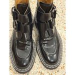 Proenza Schouler Women's lug sole biker patent Leather buckle Boots Size 38.5 Photo 5