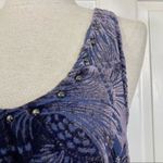 Free People Ellie mini dress, studded purple blue burnout velvet tiered babydoll Photo 3