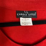 Carole Little Red Dress Jacket Flax Rayon Tencel Sz 14 Beaded Sleeves Photo 5