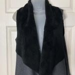 Splendid Xs Sherpa Lined Vest X - Small Gray Black Goth Preppy Photo 2