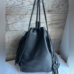 Victoria's Secret Black Leather Backpack with Fringe Photo 5