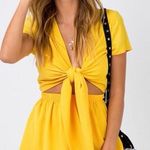 Princess Polly Yellow Tie-Front Romper Photo 0