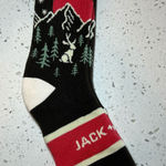 Jack + Sage Women's Venture Out Socks Brown Cream Red Stretch Mountains One Size Photo 0
