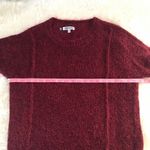 Jennifer Lopez Red Fuzzy Sparkle Sweater Pullover Shaggy Holiday Burgundy Small Photo 8